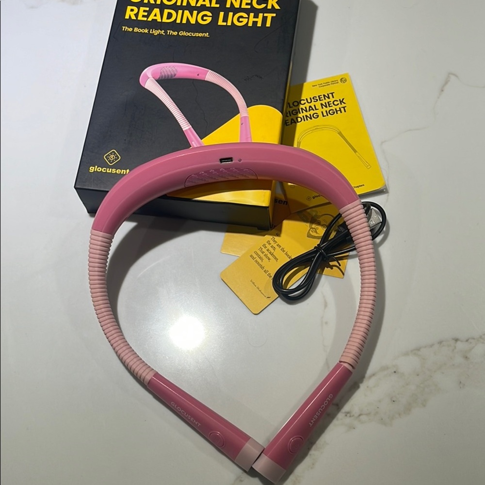 Neck Reading Light, with instructions and power cord, Pink